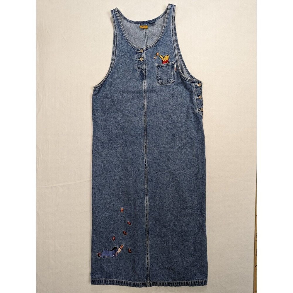 Pooh Woman Womens Dress Denim Sleeveless Size 16W Cotton Blue